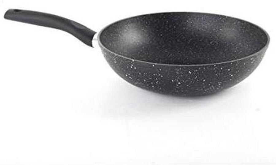 Wokpan Roerbakpan Lekker Koken Natuurlijke antiaanbaklaag 28 cm Zwart