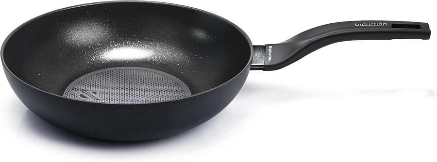 Wokpan Roerbakpan Lekker Koken Versterkte Antiaanbaklaag 28 cm Zwart
