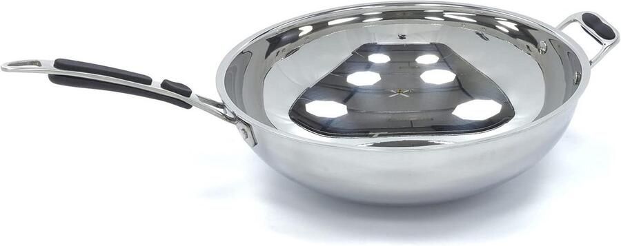 Wokpan Roerbakpan Professioneel Koken Naadloze Afwerking Ø 36 cm Roestvrij staal