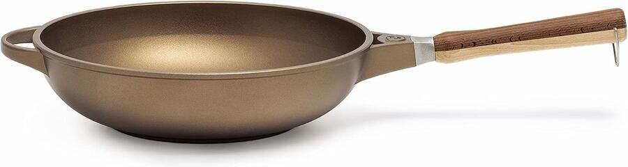 Wokpan Roerbakpan Snel Koken Afneembare Handgreep 32 cm Zwart