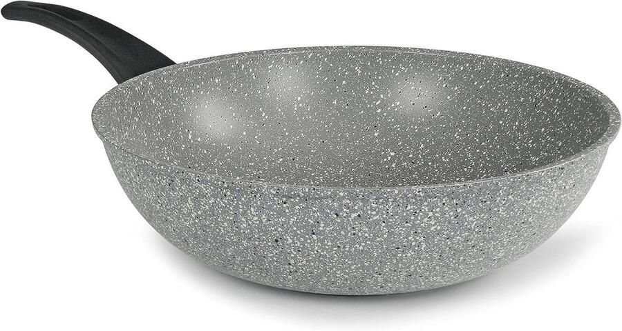 Wokpan Roerbakpan Snel Koken Energiebesparend 28 cm Zwart