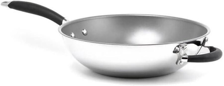 Wokpan Roerbakpan Snel Koken Keramische antiaanbaklaag 30 cm Zwart