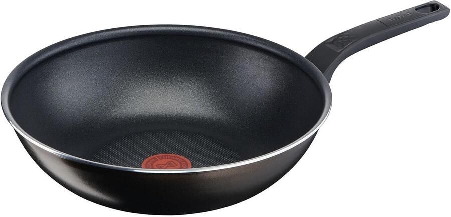 Wokpan Roerbakpan Snel koken Makkelijk schoon 28 cm Zwart