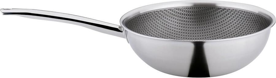 Wokpan Roerbakpan Snel Koken PFAS-vrije antiaanbaklaag 28 cm Zilver