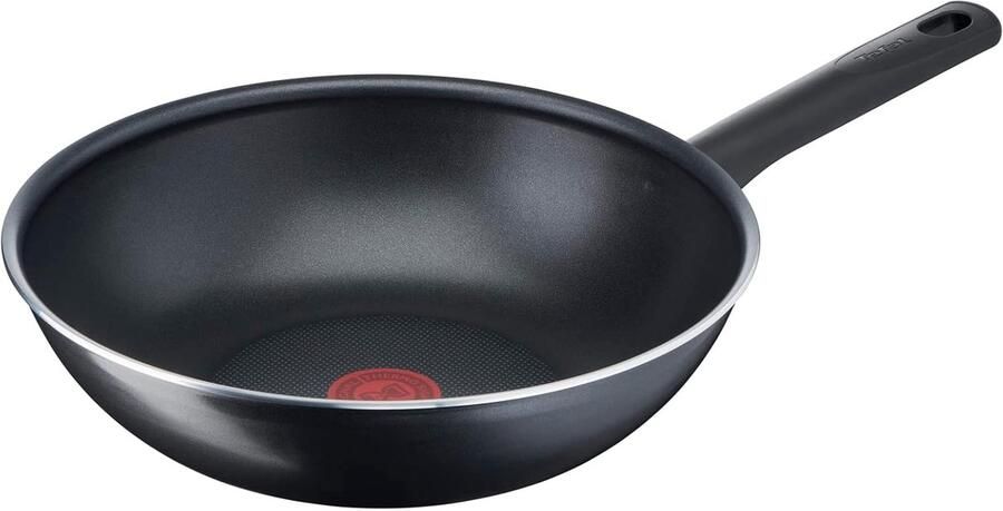 Wokpan Roerbakpan Snel koken Makkelijk schoon 28 cm Zwart