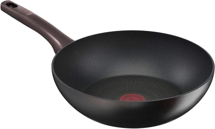 Wokpan Roerbakpan Snel Koken Titanium Antiaanbaklaag 28 cm Zwart