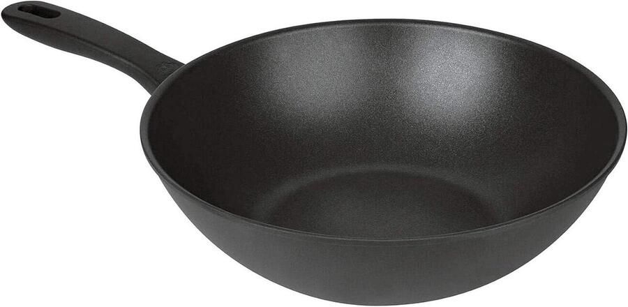 Wokpan Roerbakpan Snel Koken Vaatwasmachinebestendig 30 cm Zwart