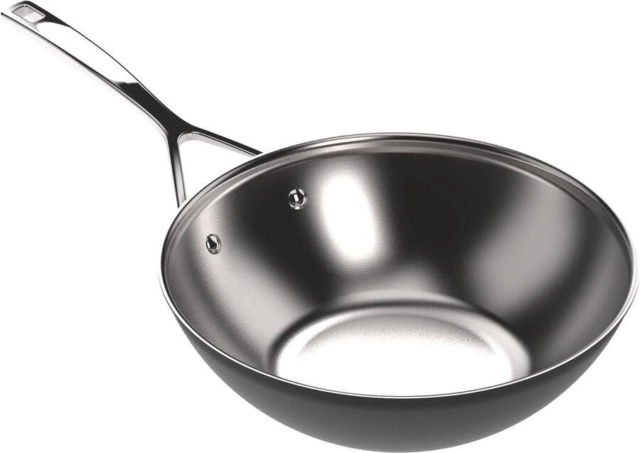 Wokpan Roerbakpan Veelzijdig Koken 5-Laags Constructie 30cm 3.2L Zwart