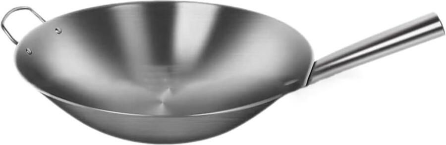 Wokpan Roestvrij Staal Roerbakpan Chinees Gezond Koken Antiaanbak Koolstofstaal 36 cm One Color