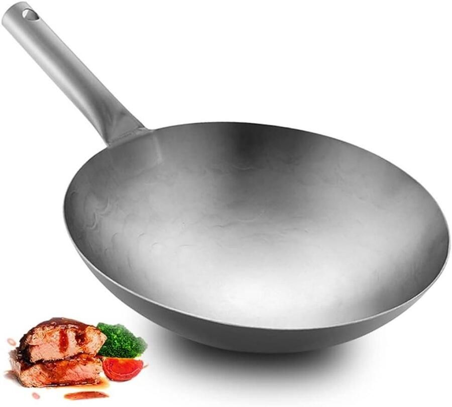 Wokpan Titanium Roerbakkpan Antiaanbak Gezond Koken Ongecoat Puur Titanium 36 cm Niet gespecificeerd