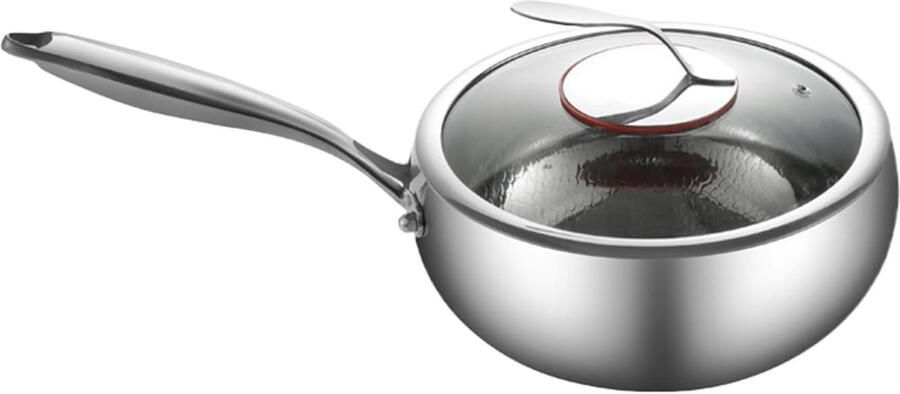 Wokpan Titanium Koekenpan Snel Koken Snelle Verwarming 26 cm Zwart