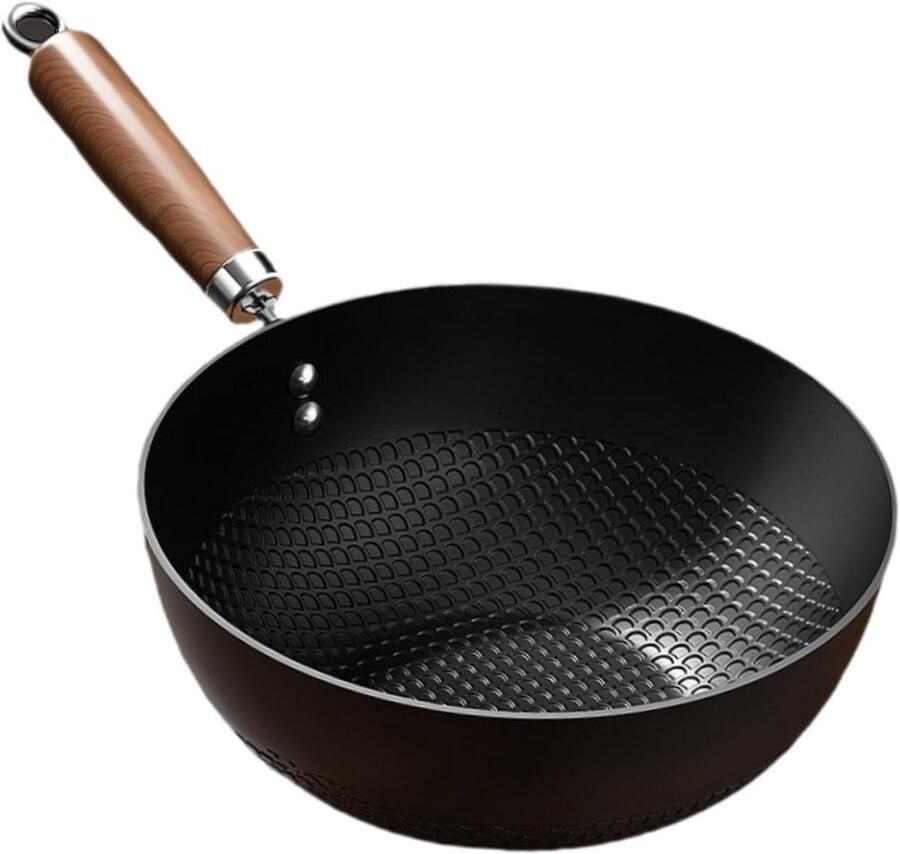Wokpan Van Ijzer Kleine Chinese Wok Roerbakken Koken Efficiënte Warmte 26 Cm Zwart