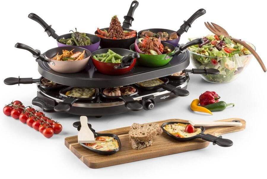 Wokpan voor 8 Personen 1200W Anti-aanbak Gourmet Set Ideaal voor Feestjes ShopVlot