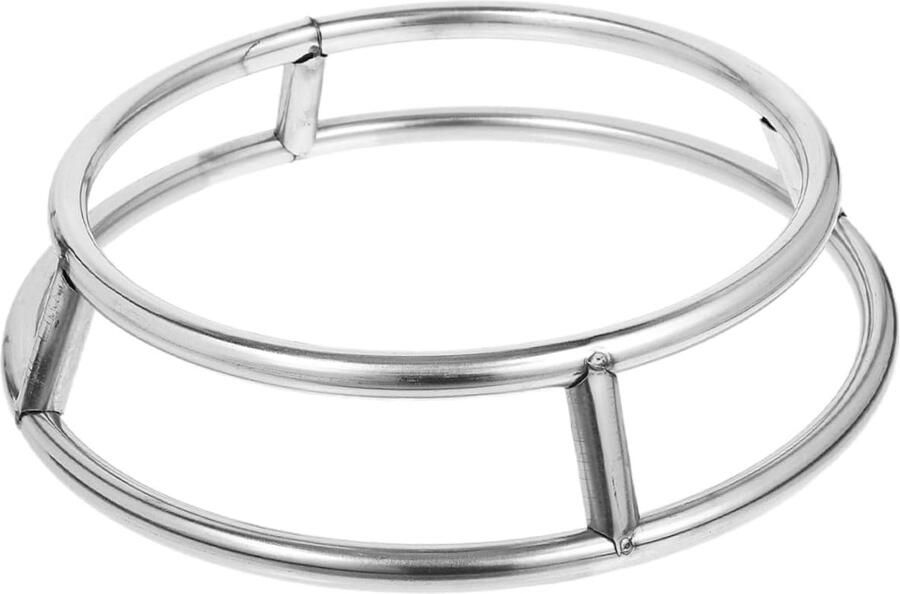 Wokrek Pot Houder Pan Steun Outdoor Koken Hittebestendig RVS 27 x 27 cm Zilver - Foto 1