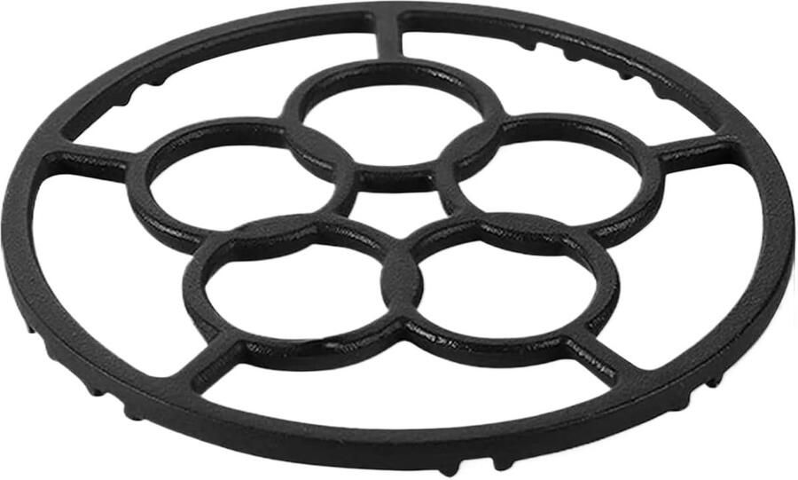 Wok Kachelring Steun Ring Stabiel Koken Hittebestendig Gietijzer 18.3 cm Diameter Zwart
