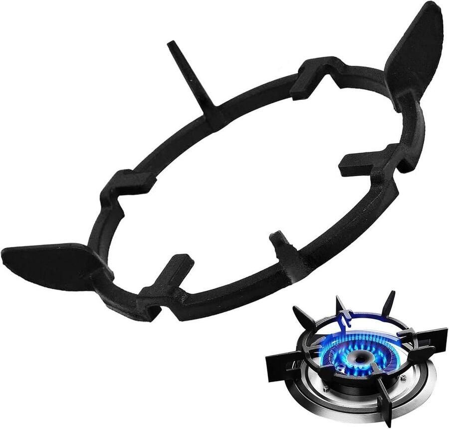 Wokring Gietijzer Universele Wokstand Stabiel Koken Hittebestendige Coating 17 cm Diameter Zwart