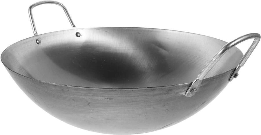 Wokring Panhouder Stabiel Koken Winddicht Ontwerp 32 cm Diameter Zilver