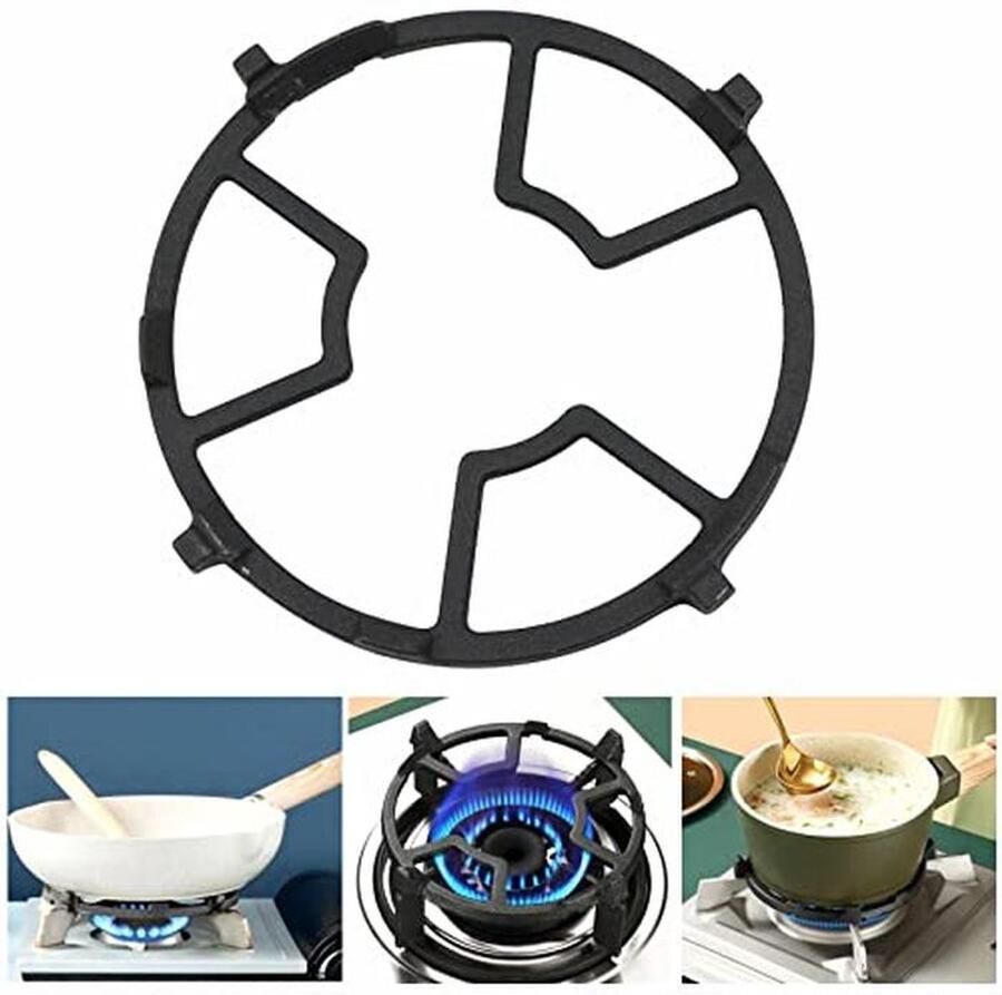 Wokring Steunring voor Gaskookplaat Universeel Gietijzeren Onderstel 17 5 cm Antislip Rack voor Keuken
