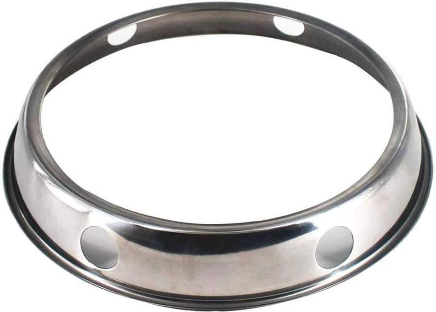 Wokring Wokrek Wokstandaard Pansteun Stabiel Koken Ronde Bodem Ondersteuning 20.5 x 23 cm Zilver