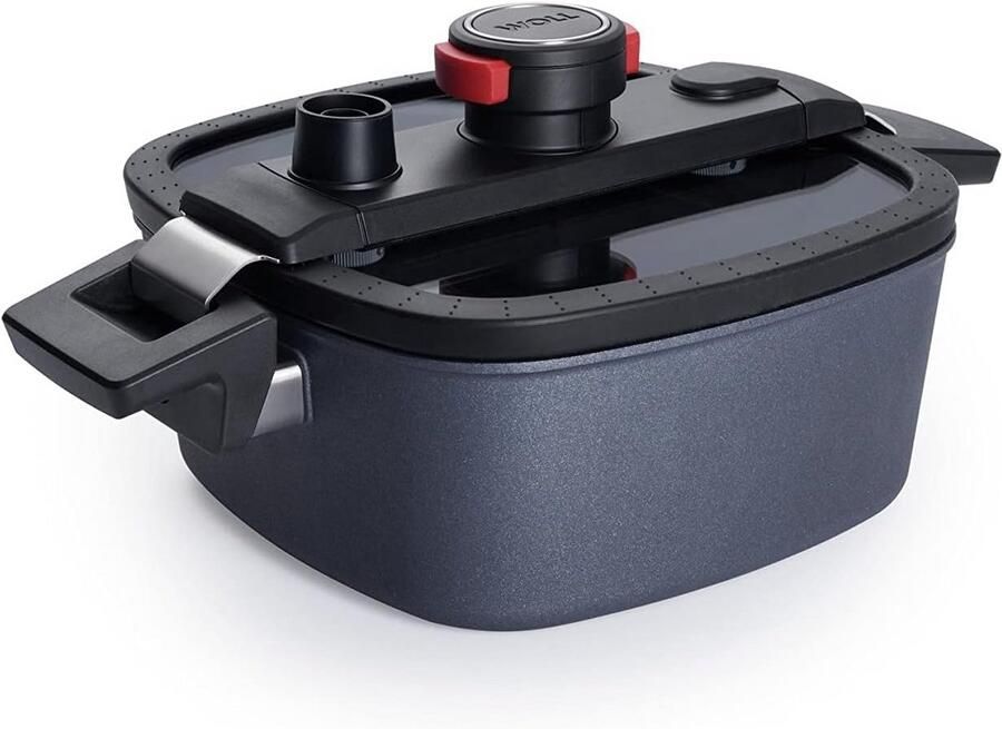 Woll Active Lite Casserole Square with Active-Lite Lid 22 cm x 22 cm 9 cm High 3.2 Litres with 2 Side Handles Inductive Suitable for All Heat Sources Aluminium Anthracite