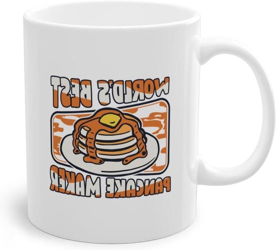 World's Best Pannenkoekenmaker recepten liefhebbers koffiemok Griddlecake pannenkoeken maker mok wit (06498B)