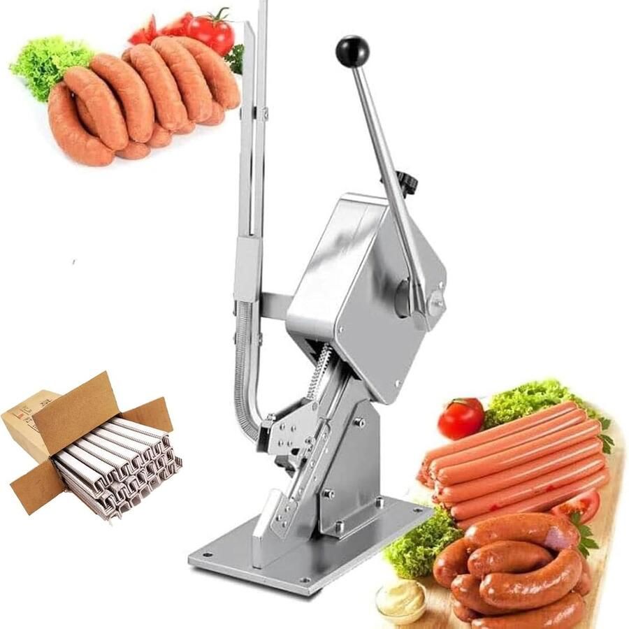 Worst Clipper Machine Zakken Sealer Voedsel Verpakken Handmatige U-vorm 4000 Clips Zilver