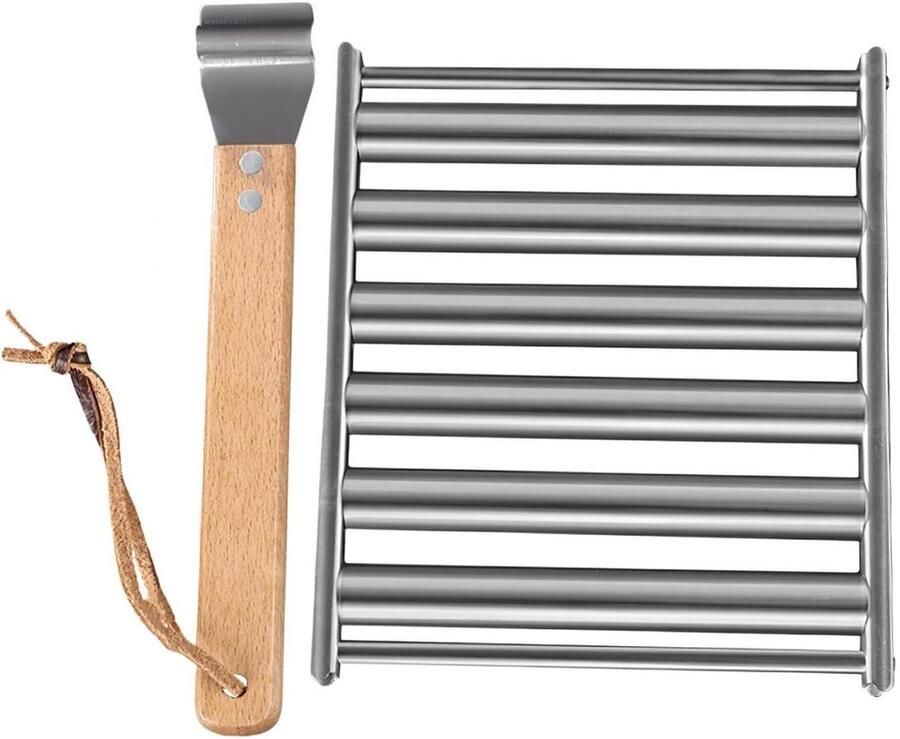 Worst Grill Rek Grill Accessoire Buiten Koken Afneembaar Handvat 17 cm Zilver