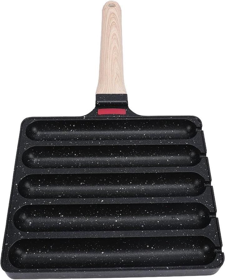 Worst Grillpan Hotdog Bakpan Buiten Koken Anti-aanbaklaag 39 x 19 cm Zwart