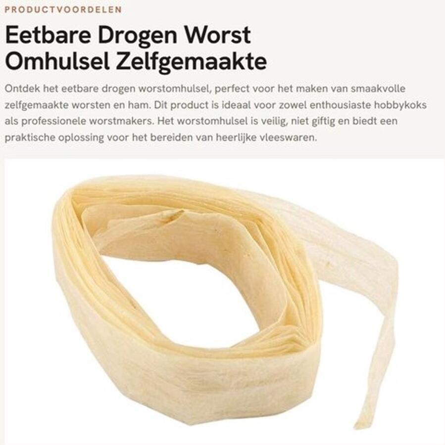 Worst Omhulsel Eetbaar Zelfgemaakte Worsten Ham Veilig en Niet Giftig Lengte 2 5 m Doorsnee 2 8-3 cm Worsthuid