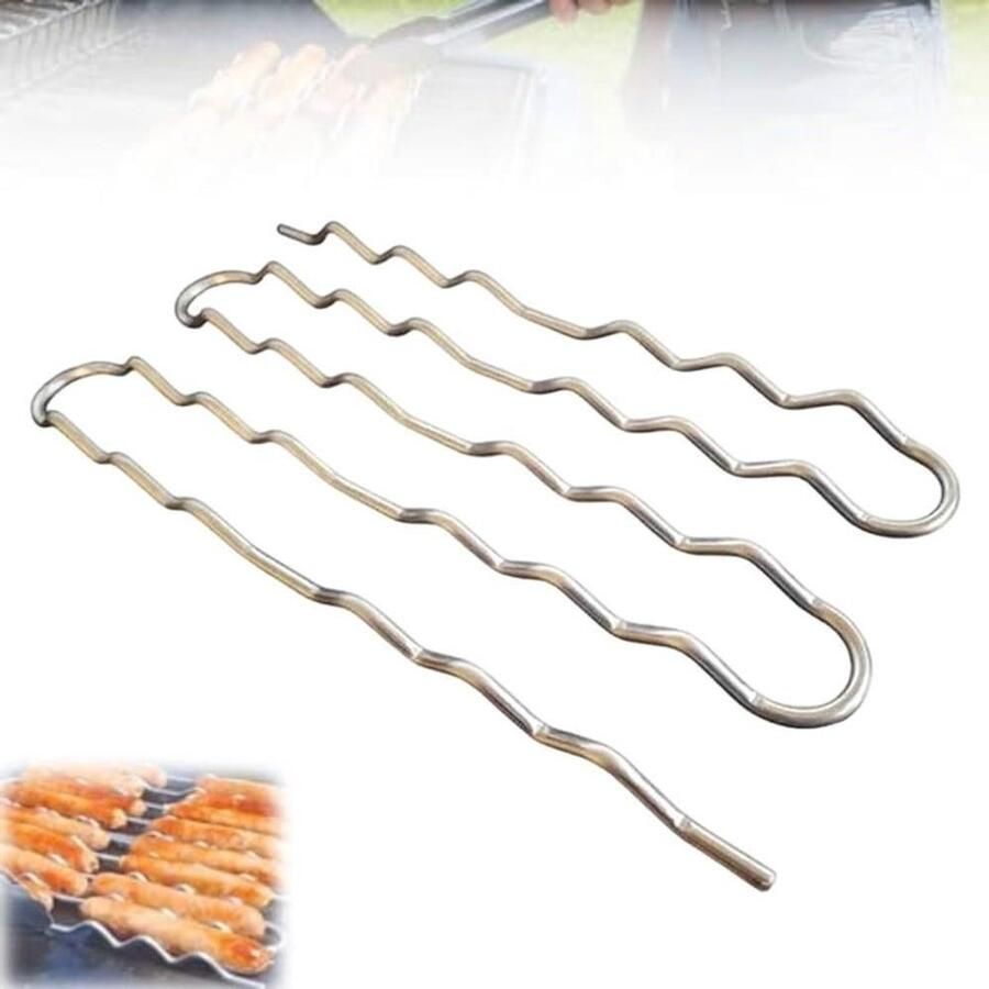 Worst Roller Grill Hot Dog Roaster Outdoor Koken 360 Roterende Rack 25 cm Zilver