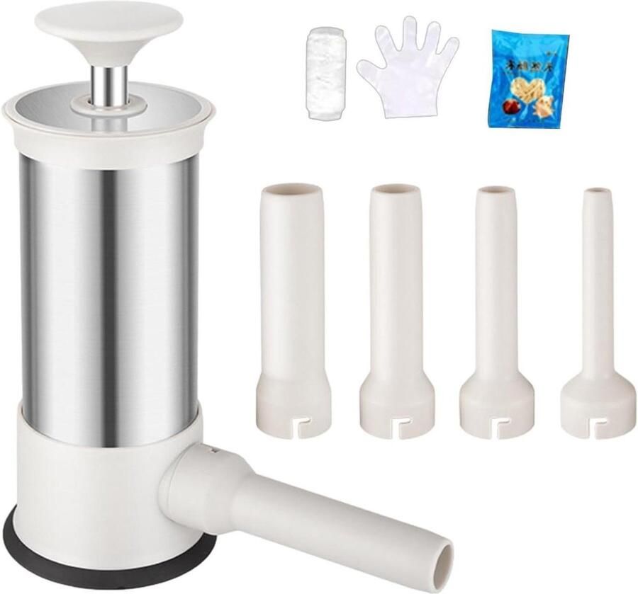 Worst Vulmachine Worstmaker Kit Zelf Worst Maken 4 Vulbuizen 2.2 Pond Capaciteit Zilver