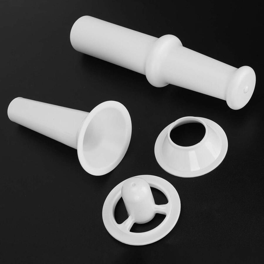 Worst Vulmondstuk Set Vleesmolen Accessoires Zelf Worst Maken Compleet met Duwer Voor 7# Molen Wit