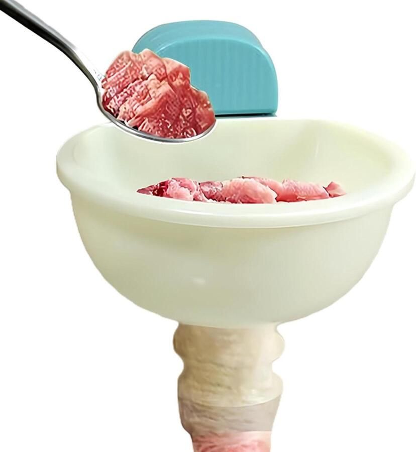 Worstenmaker Keukenhulpmiddel Worstenvuller Handmatig Zelf Worsten Maken Zuignap Stabiliteit 13.5 cm Blauw