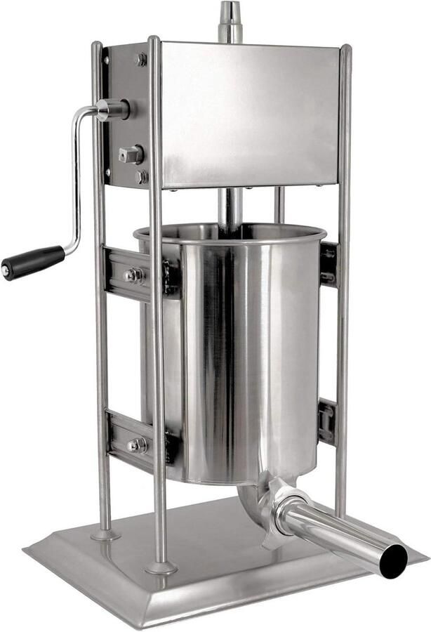 Worstenpers Roestvrij Vleesvulmachine Keuken Zelf Worsten Maken Inclusief Vier Opzetstukken 10 Liter Capaciteit Zilver