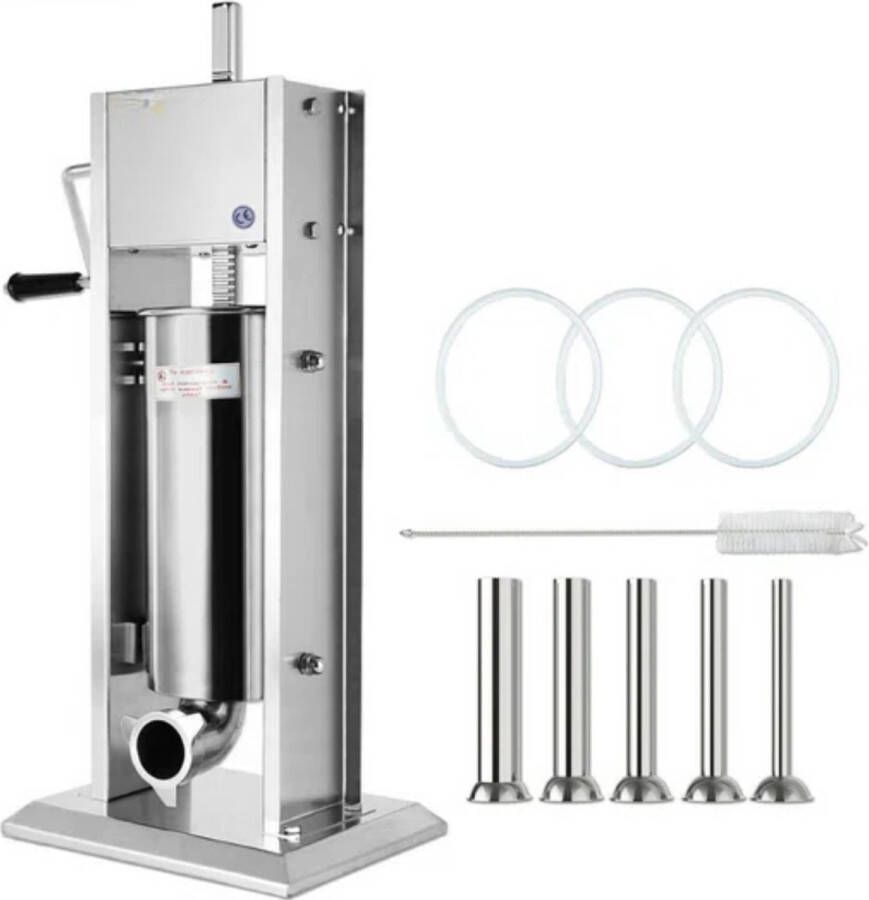 RVS Worstenvuller 5L Professionele Worstmaker Worstmachine voor Perfecte Worst