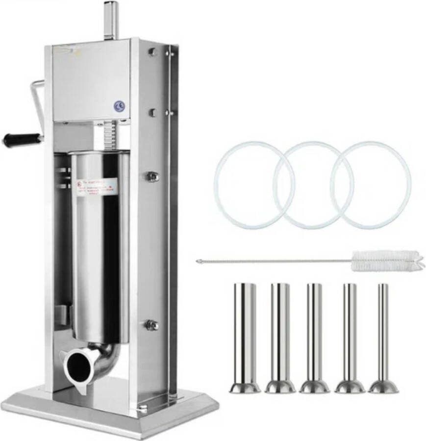 RVS Worstenvuller 5L Professionele Worstmaker Worstmachine voor Perfecte Worst