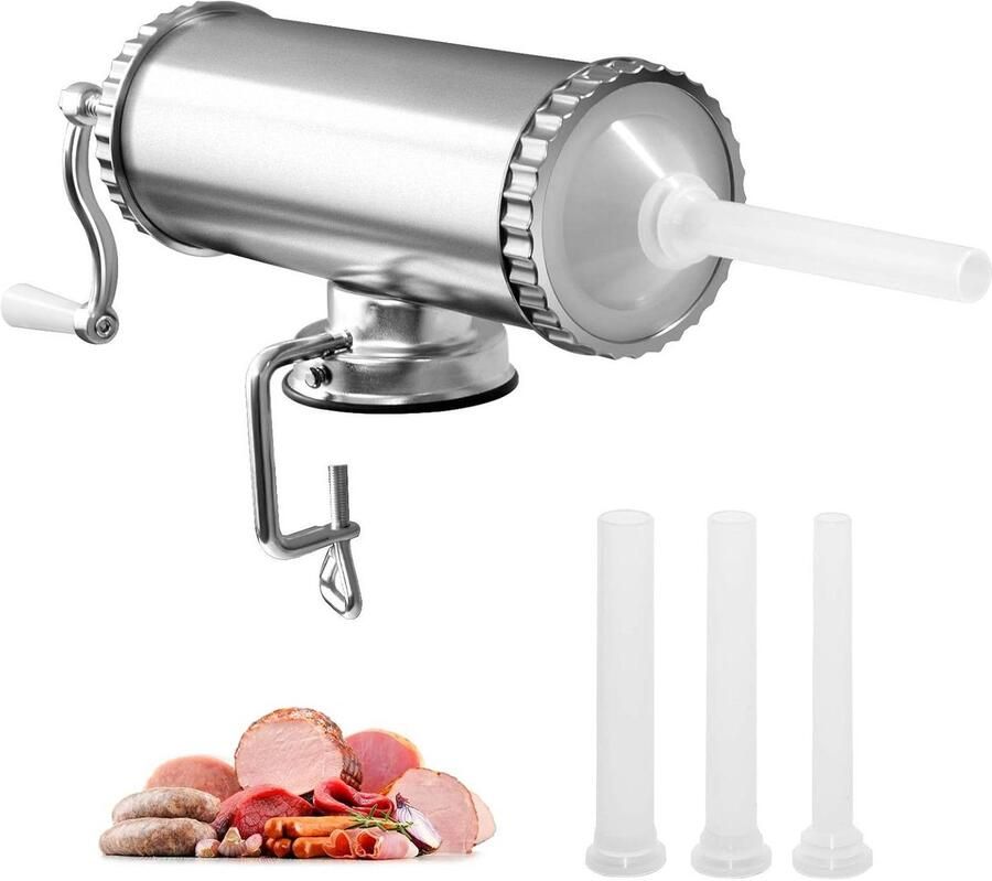Worstenvuller Aluminium Worstenmachine Worstenspuit Thuis Worst Maken Met Zuignap 25 KG Aluminium