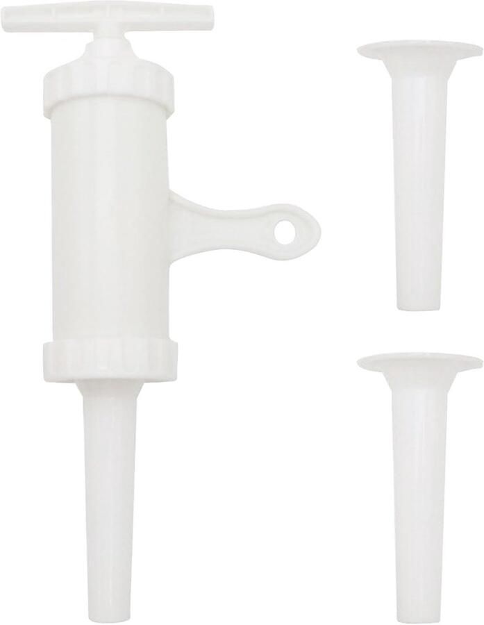Worstenvuller Handmatig Vlees Vullen Zelf Worsten Maken Inclusief 3 Vulbuizen 30 x 6 cm Wit