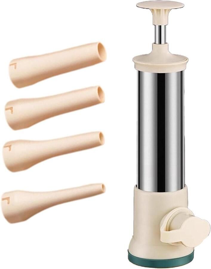 Worstenvuller Handmatig Vleesvuller Machine Zelf Worst Maken Met 4 Vulbuizen ca. 27x6 cm Veelkleurig