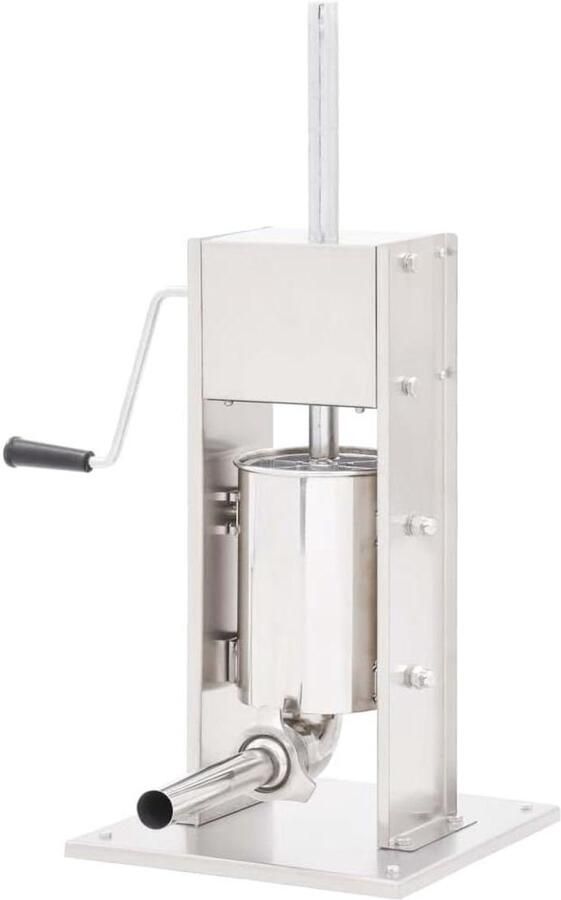 Worstenvuller Handmatig Worstenmaker Vlees Zelf Worst Maken Roestvrij Staal 3 Liter Zilver