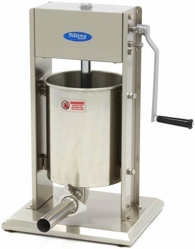 Worstenvuller Vleesmolen Accessoire Zelf Worsten Maken Professioneel Verticaal Model 10 Liter Capaciteit Zilverkleurig