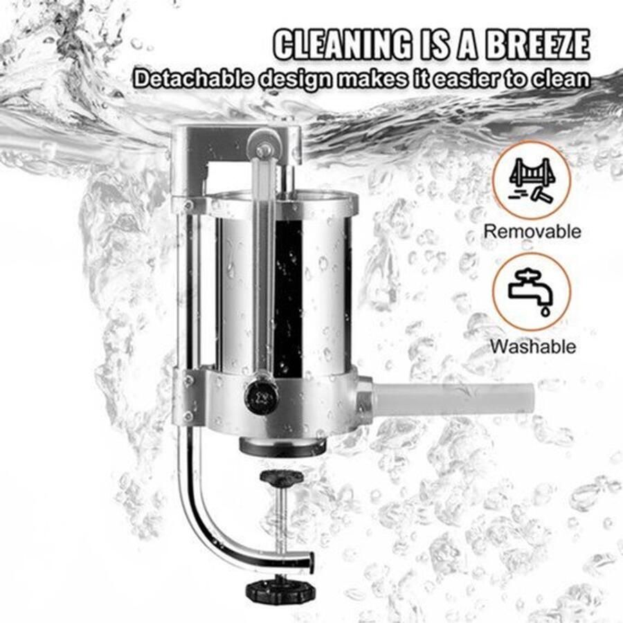 Worstenvuller Worstmaker Worstenmachine Verticale 1.5L met 3 Opzetstukken Worstenvuller handmatige Compacte RVS Vleesvuller voor Thuisgebruik