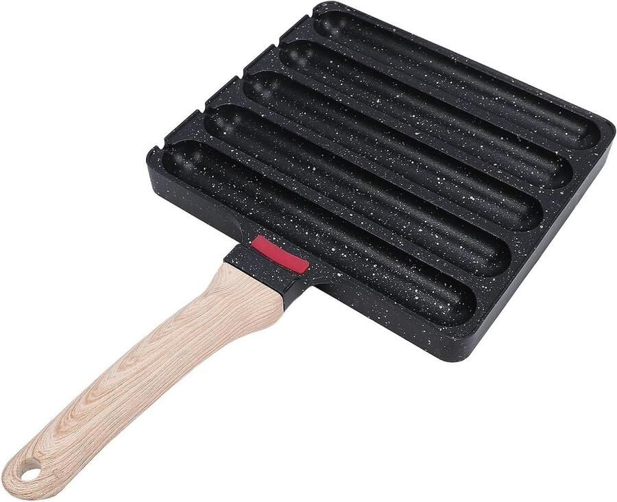 Worstgrillpan Hotdog bakplaat Buiten koken Antiaanbaklaag 39 cm Zwart