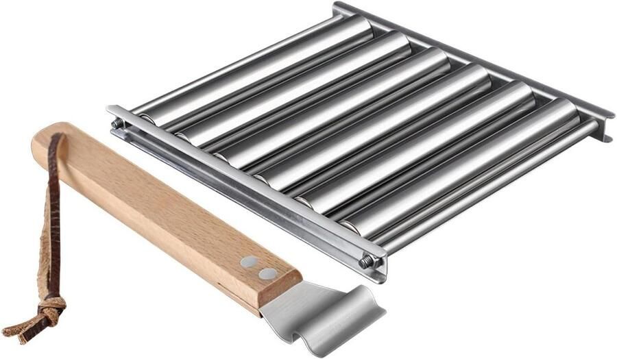 Worst Rooster Grill Accessoire Buiten Koken Opvouwbaar RVS 20 x 15 x 4 cm Zilverkleurig