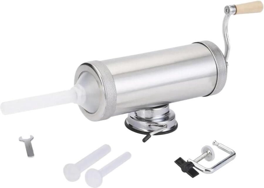 Sausage Maker Machine Vlees Vuller Worst Maken Roestvrij Staal 5 lbs Zilver