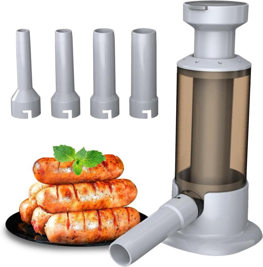 Worstmaker Worstenvuller Keuken Zelf Worsten Maken Met Vier Vulbuizen 5.5x10.5cm Koffie