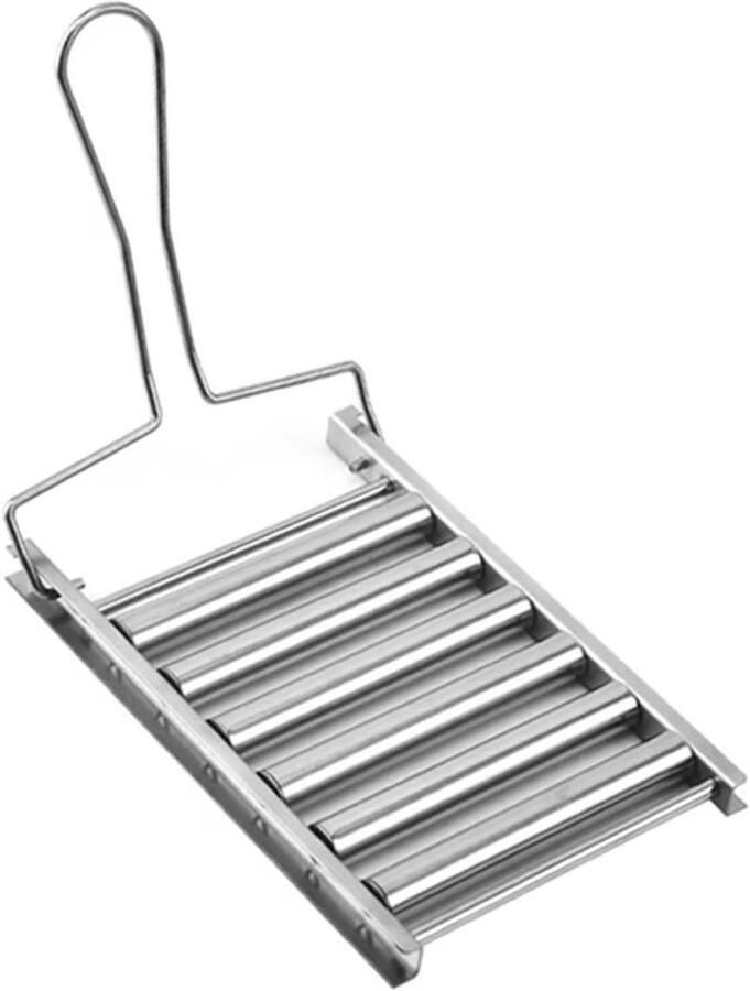 Worstroller Rek Grill Accessoire Gelijkmatig Grillen Roestvrij Staal 23.5x20.5cm Zilverkleurig