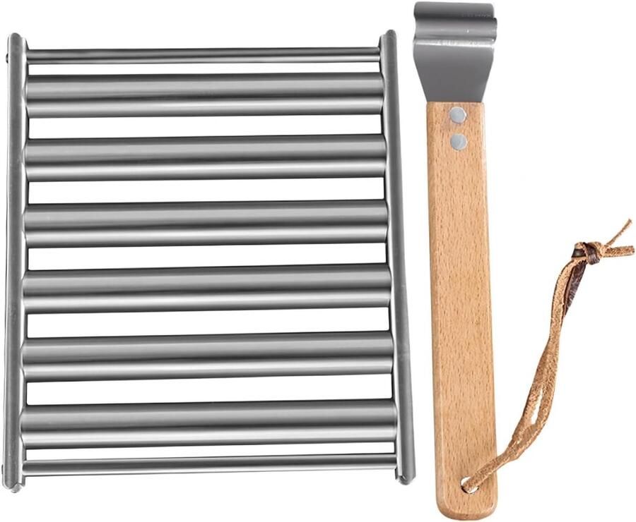 Worstroller Roestvrij Staal Grill Accessoire Gelijkmatig Grillen Antiaanbaklaag 17 x 15 cm