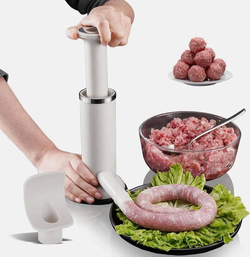 Worstvuller Handmatige Worstmachine voor Huishouden Restaurant Bar Camping- Handgemaakte Worstjes Gehaktballetjes Maker Worstvuller voor Thuis- Gehaktballen en Worstmachine Handmatige Worstvuller voor Huishouden