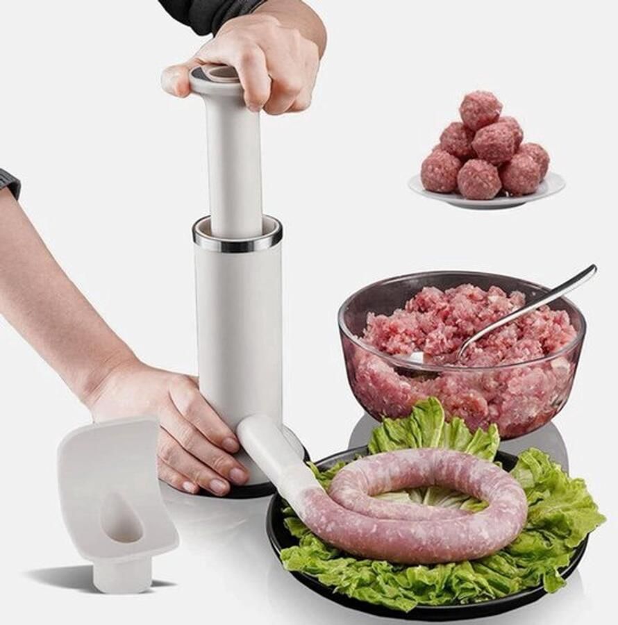 Worstvuller Handmatige Worstmachine voor Huishouden Restaurant Bar Camping- Handgemaakte Worstjes Gehaktballetjes Maker Worstvuller voor Thuis- Gehaktballen en Worstmachine Handmatige Worstvuller voor Huishouden